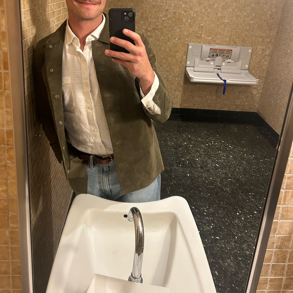 Beautiful 100%leather Suede Will Smith shirt jacket